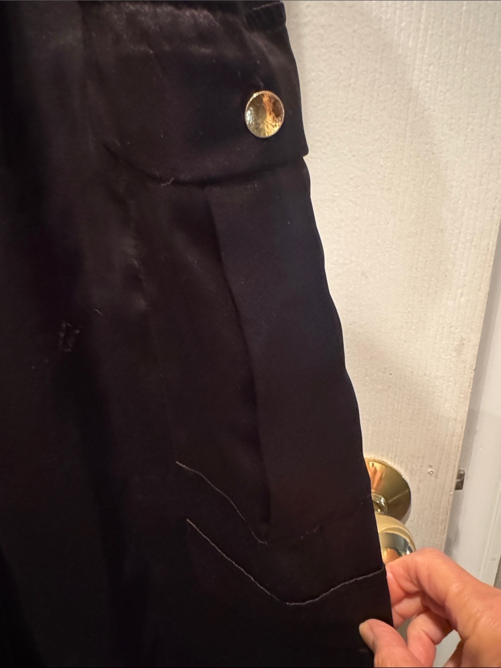 Zara Satin Effect Cargo Jumpsuit in black size xs (missing the belt) - Picture 4 of 12